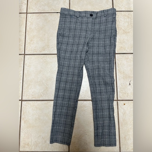 Loft The Sutton Skinny gray Black Multi Plaid Ankle Pants Size 4 slacks - Picture 2 of 8